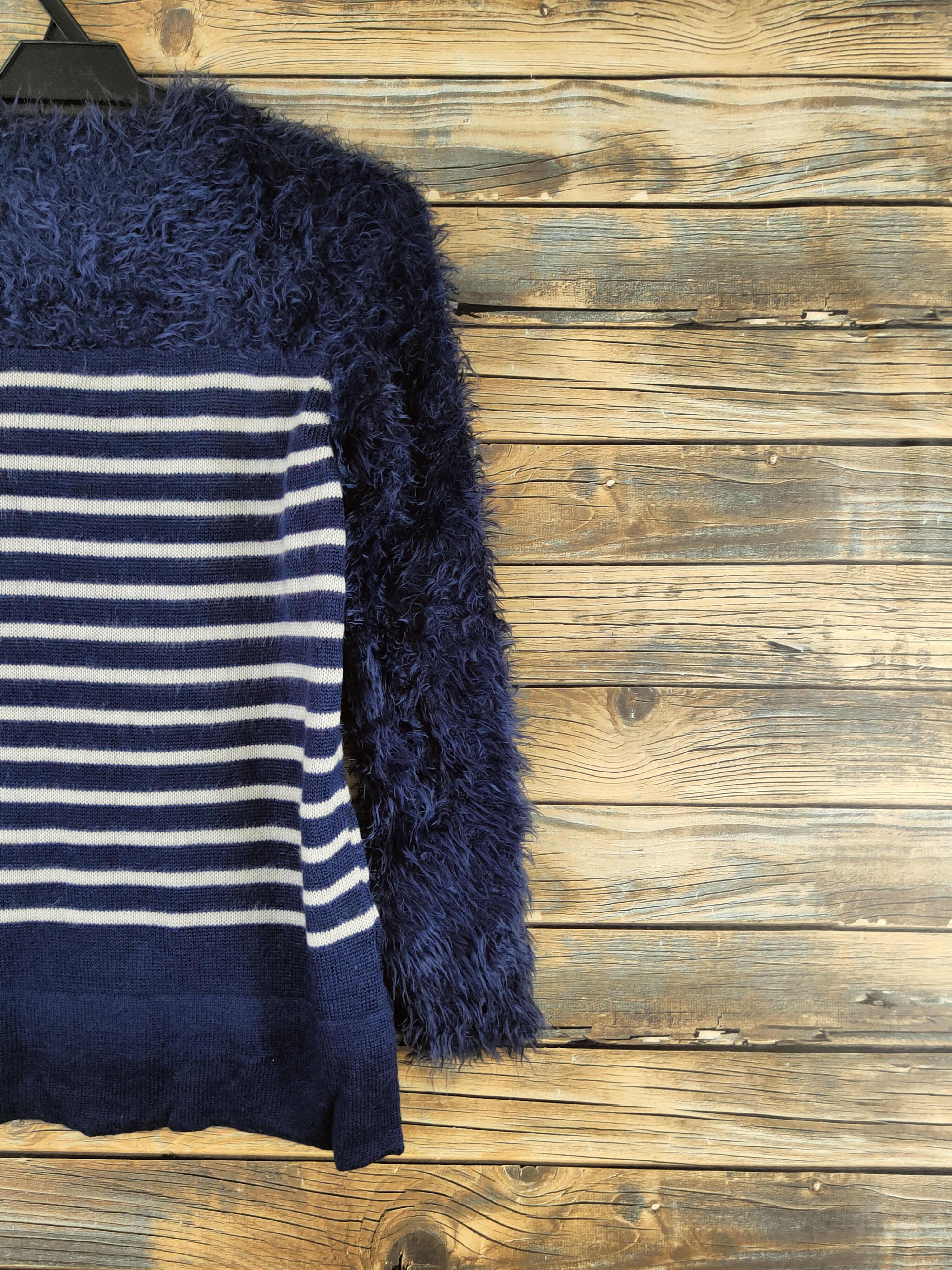 Japanese Brand Polo Studio Alivier Navy Fur Mohair Knitwear #46-540 Size M / US 6-8 / IT 42-44 - 9 Thumbnail