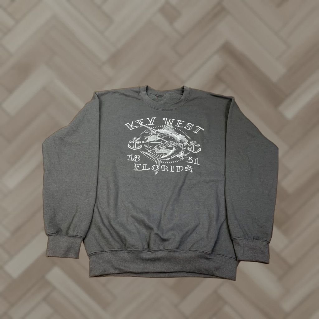 Vintage Graphic Key West Florida Gray Pullover Unisex Sweater Size M Size US M / EU 48-50 / 2 - 1 Thumbnail