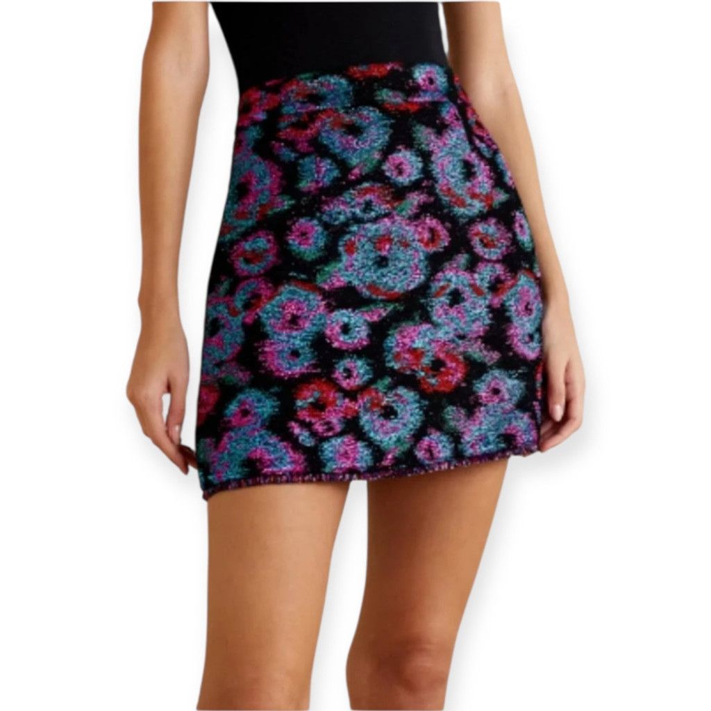 REVOLVE Rebecca Vallance Leila Metallic Floral Mini Skirt Small NWT Size 25" / US 0 / IT 36 - 1 Thumbnail