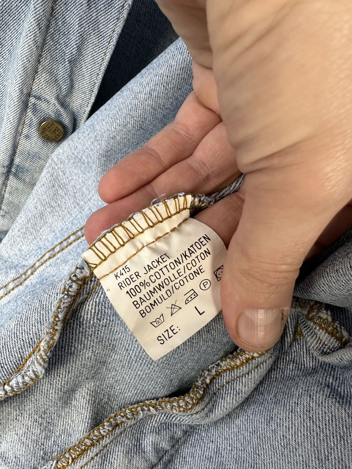 Lee Lee Rider Denim Jacket Size L Light Wash Acid Washed Trucker Size US L / EU 52-54 / 3 - 9 Thumbnail