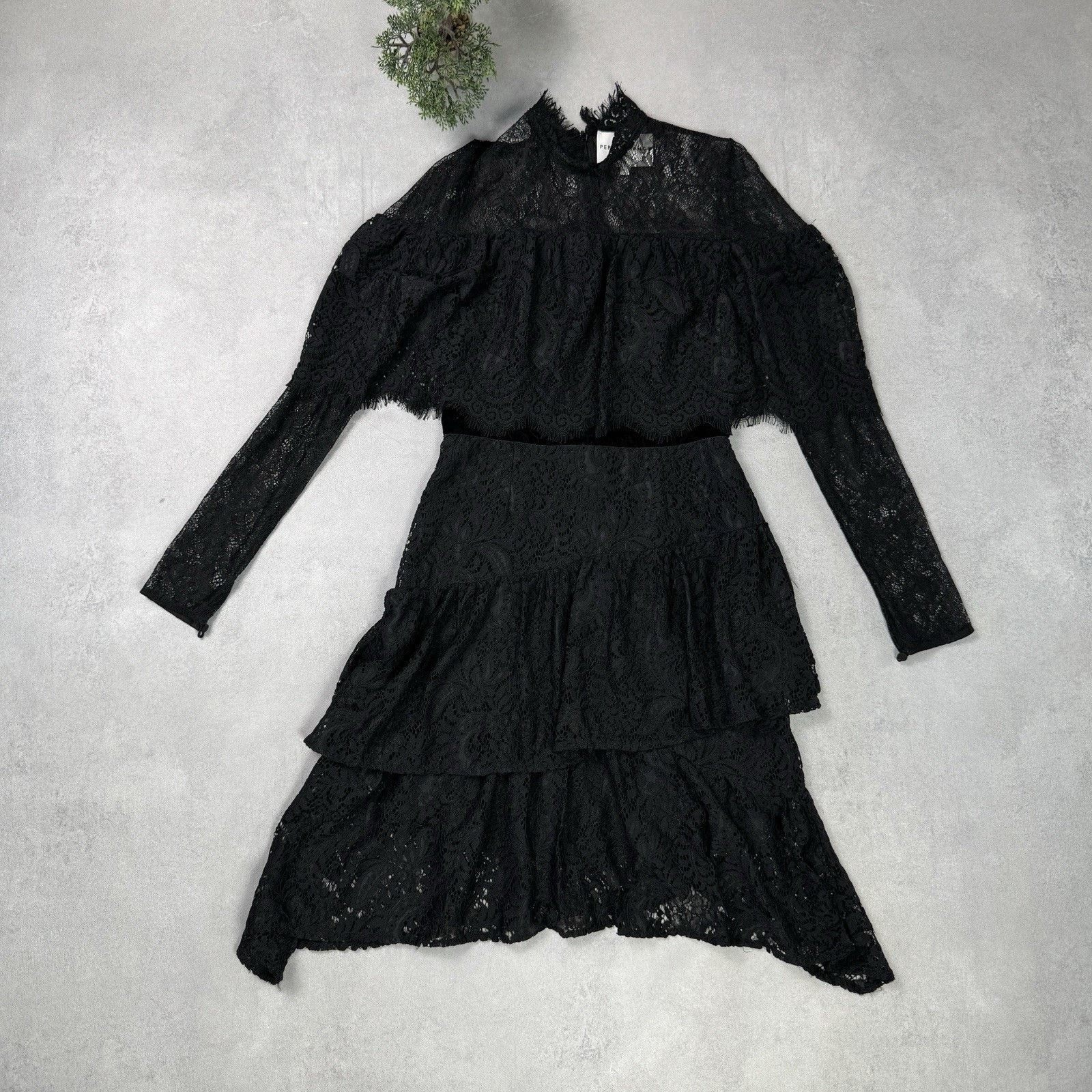 Vintage Perseverance London Paisley Ruffled Dress Black Size 12 midi Size M / US 6-8 / IT 42-44 - 2 Thumbnail