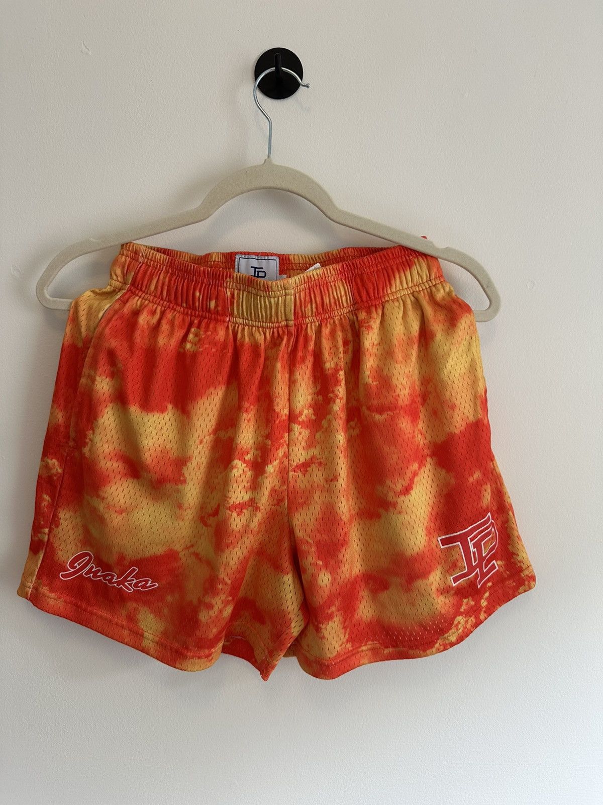 Other Inaka Power Mesh Shorts - Tie-Dye Fire Red/Orange (Size S) Size 27" / US 4 / IT 40 - 1 Thumbnail