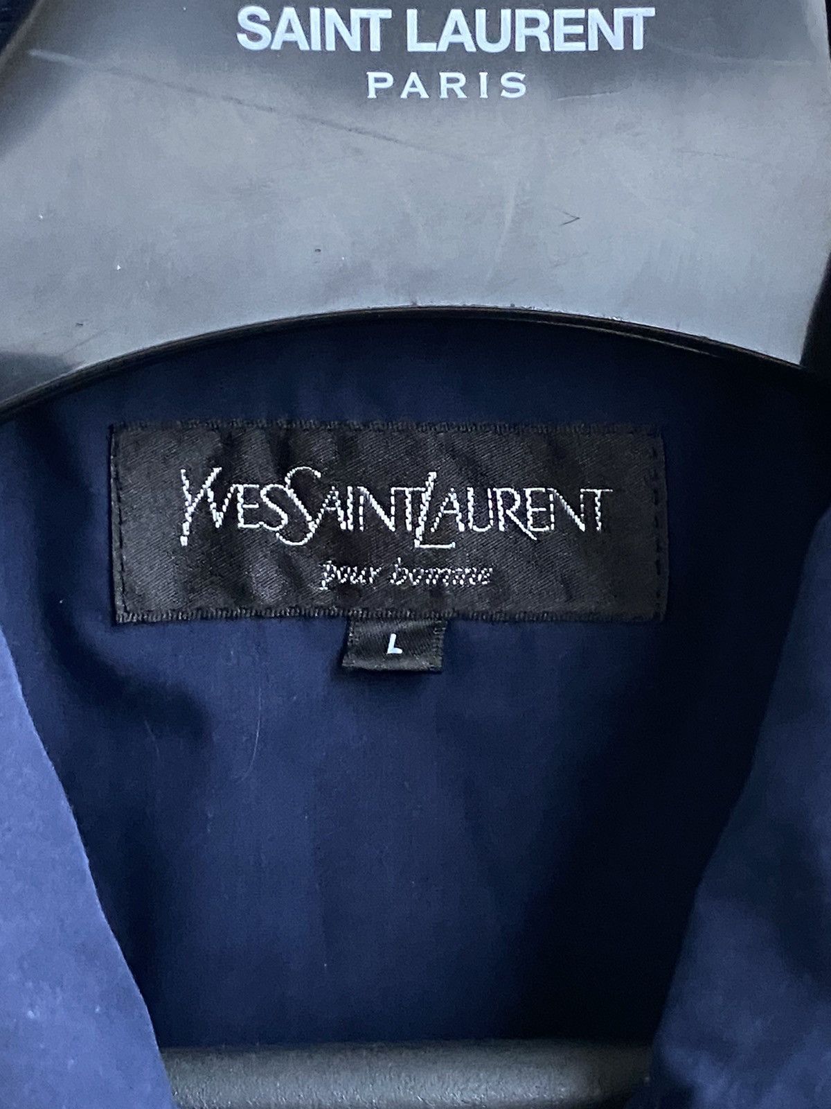 Yves Saint Laurent Warm YSL Jacket Navy Quilted Bomber Size US L / EU 52-54 / 3 - 6 Thumbnail