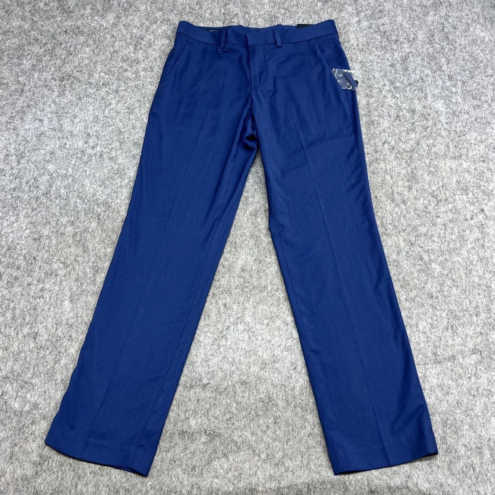 Perry Ellis Perry Ellis Dress Pants Mens 30x30 Blue Stretch Flat Front Straight Leg Workwear Office Trousers Size US 30 / EU 46 - 2 Thumbnail