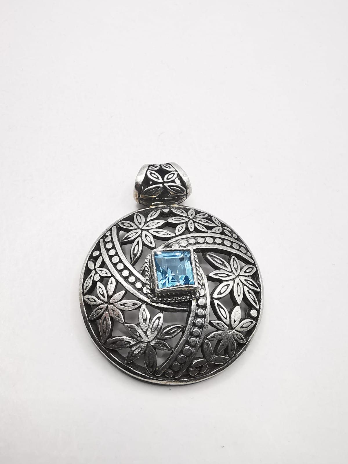 Sterling Silver Vintage Pendant 925 Sterling Silver Topaz 11,48g Size ONE SIZE - 1 Thumbnail