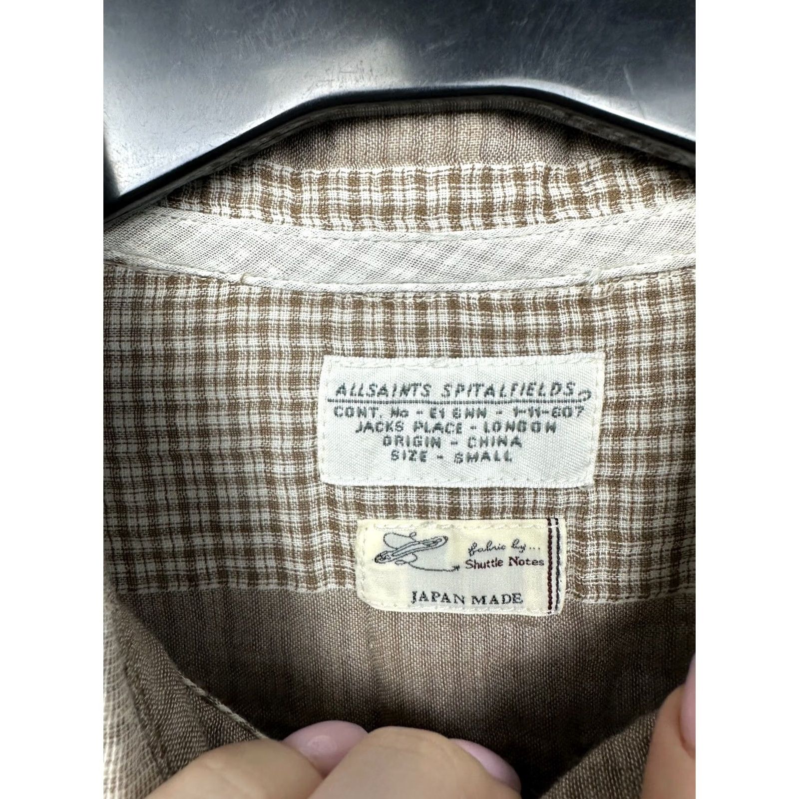 Allsaints Allsaints Stuyvesant Mens Long Sleeve Patchwork Shirt S Multicolor Cotton Button-Up Shirt Mens Size US S / EU 44-46 / 1 - 3 Thumbnail