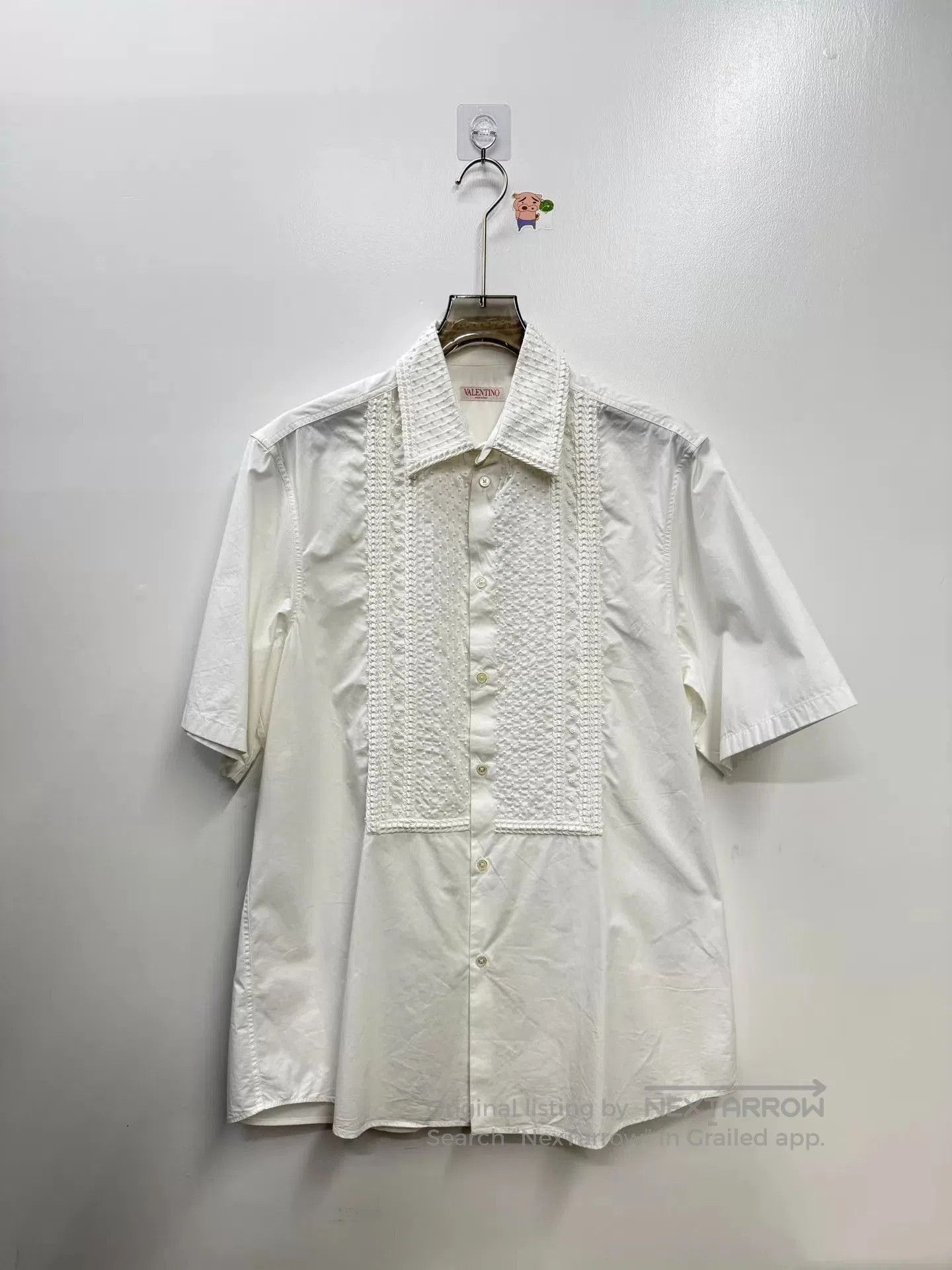 Valentino White Short Sleeve Button-Down Shirt. Size US M / EU 48-50 / 2 - 1 Thumbnail