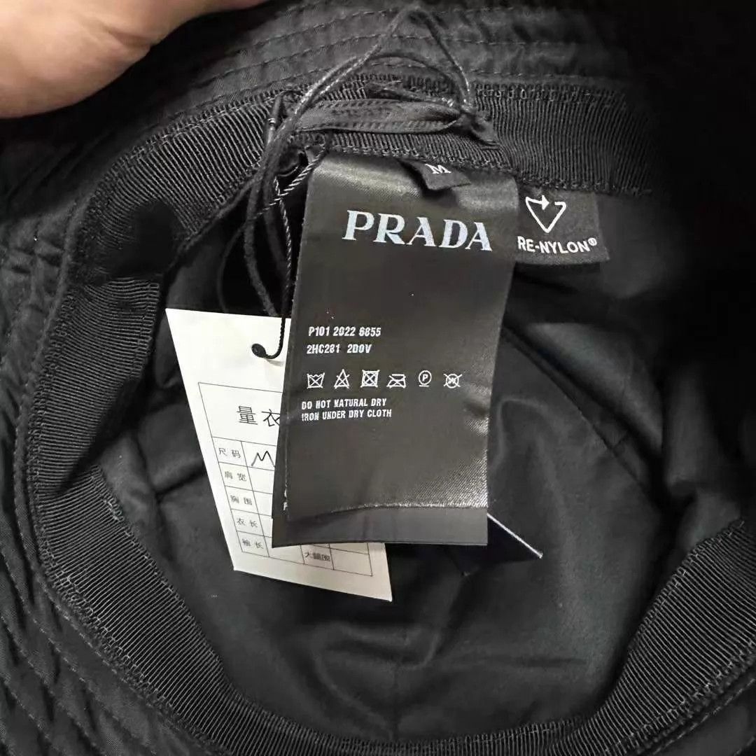 Prada Prada Metal Triangle Logo Paneled Fisherman Hat M NWT Size ONE SIZE - 4 Thumbnail
