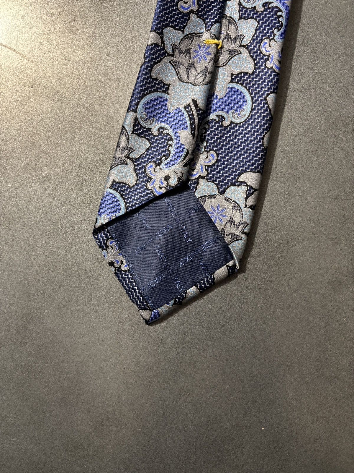 Principe Principe Silk Tie Made in Italy Floral Pattern Blue Necktie Size ONE SIZE - 8 Thumbnail
