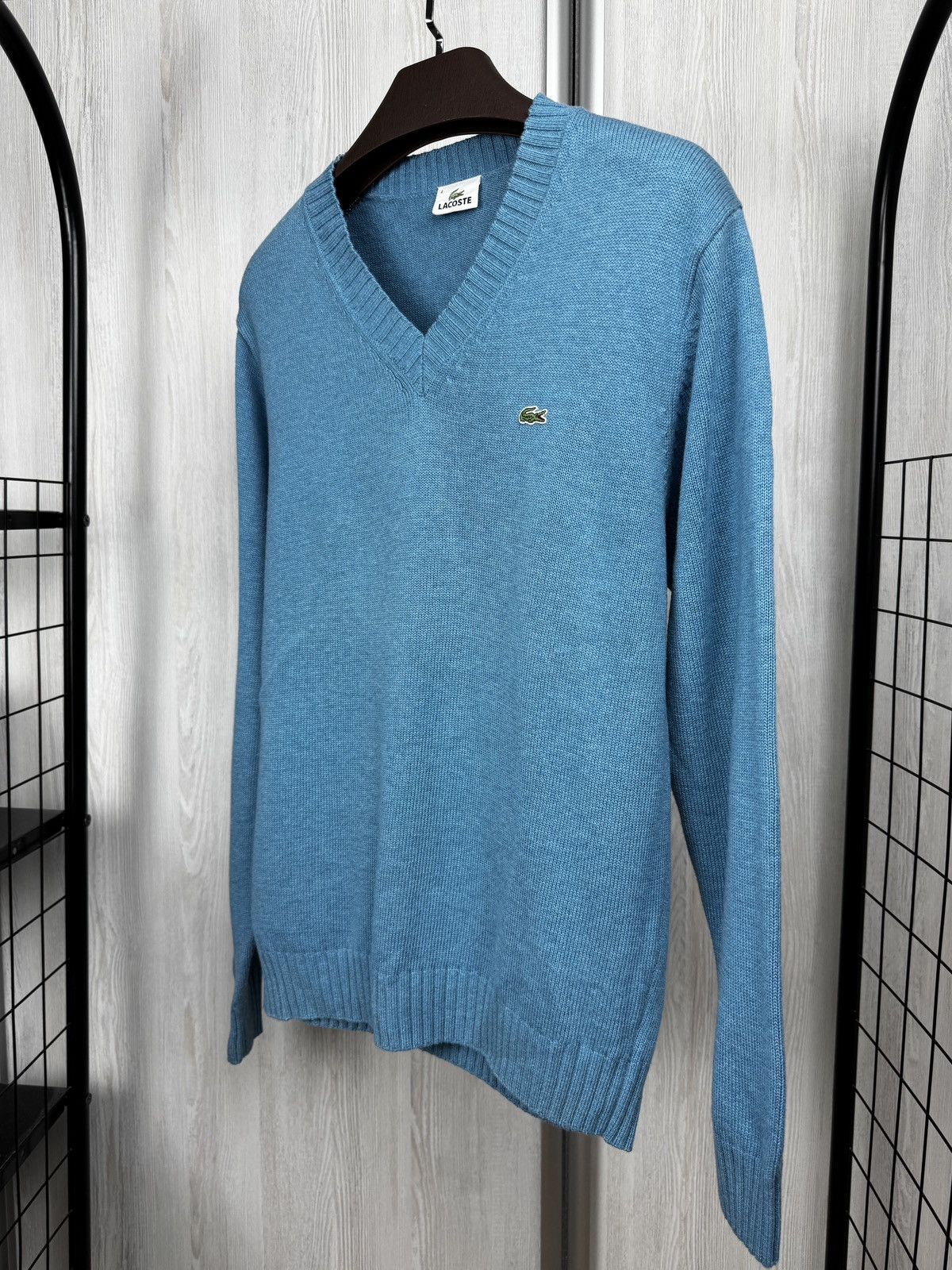 Lacoste Lacoste sky blue cotton wool v-neck vintage sweater size 4 Size US M / EU 48-50 / 2 - 5 Thumbnail