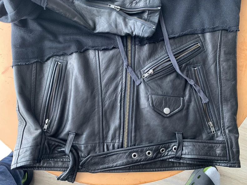 Greg Lauren greg lauren Patchwork leather hoodie 2504-Nextarrow Size US S / EU 44-46 / 1 - 4 Thumbnail
