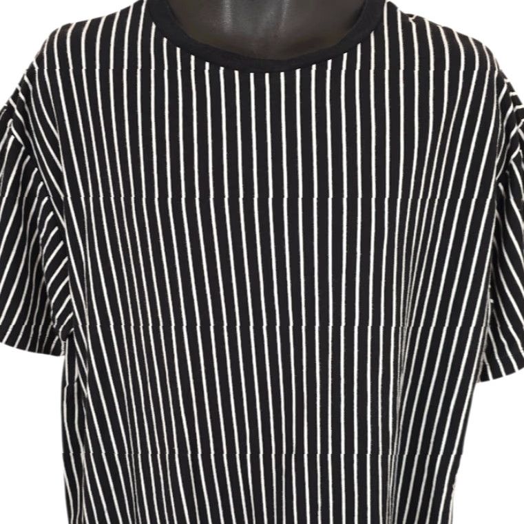 Vintage Original Use Striped T Shirt Mens L Black White OVERSIZED Fit Regular Cotton Crew Neck Short Sleeve Streetwear Y2K Size US L / EU 52-54 / 3 - 2 Thumbnail