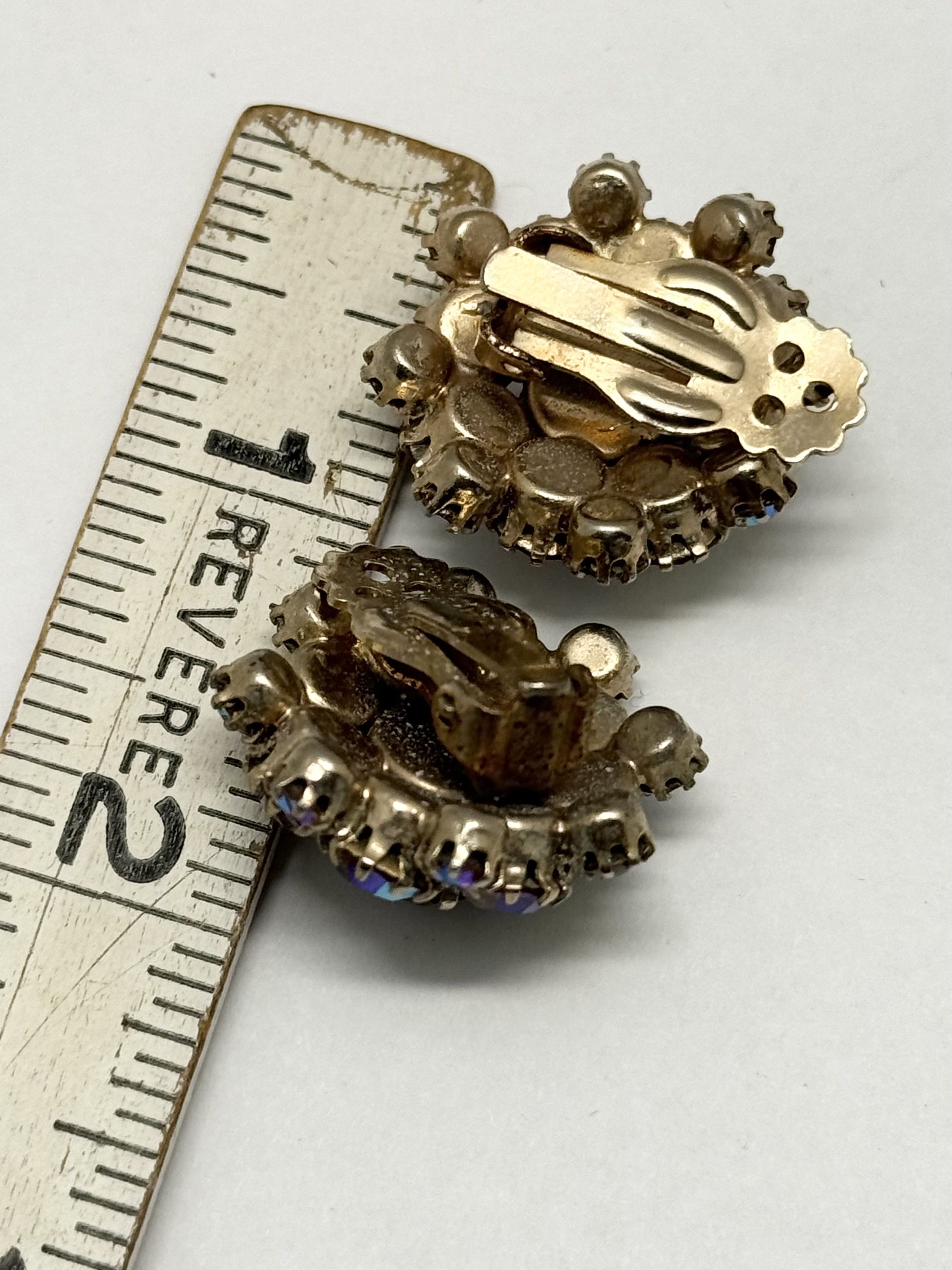 Vintage Vintage brown rhinestone glass earrings Size ONE SIZE - 7 Thumbnail