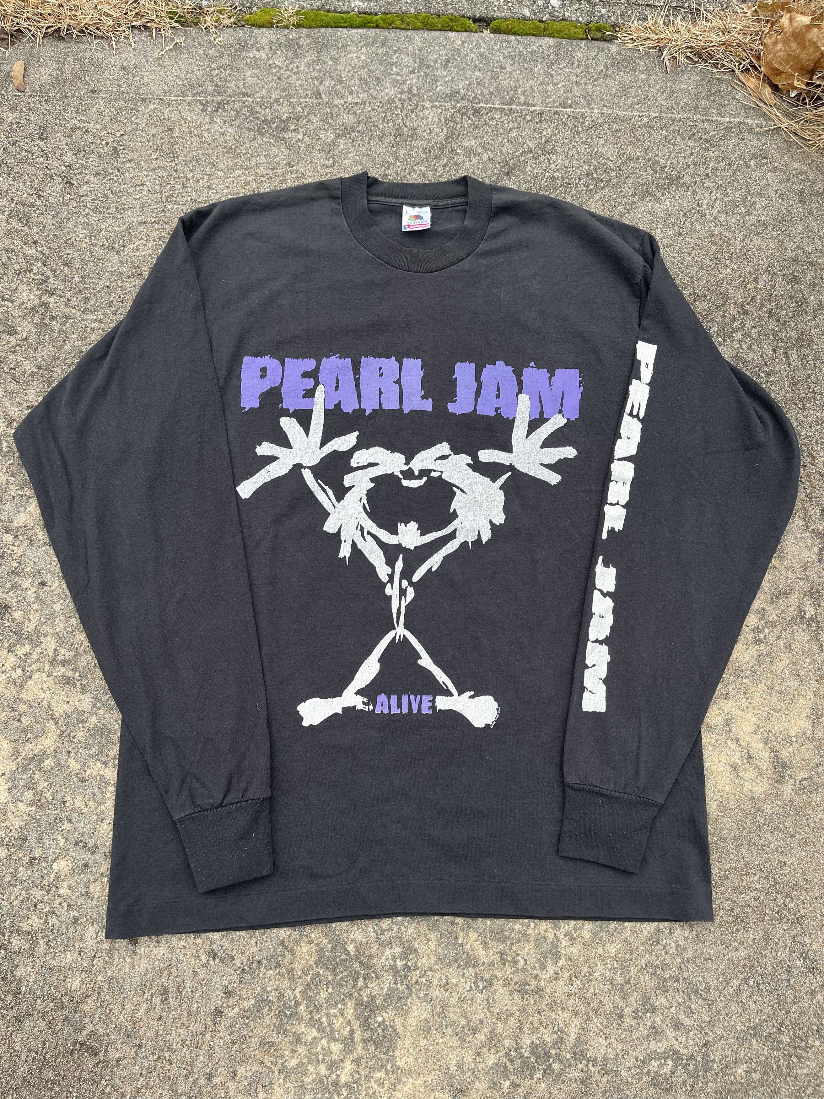 Band Tees × Vintage 1992 Pearl Jam Alive Tour Rock Band Long Sleeve T-Shirt Size US XL / EU 56 / 4 - 8 Thumbnail