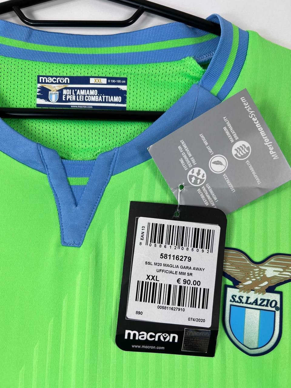Macron SS Lazio 2021 Away Shirt Macron Official Licensed New Sz XXL Size US XXL / EU 58 / 5 - 2 Thumbnail