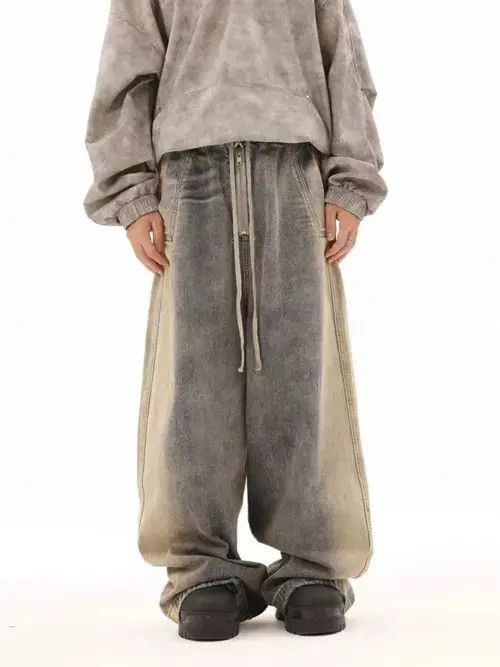 Japanese Brand × Jean Street hip-hop grunge color stitching micro-flare jeans Size US 32 / EU 48 - 2 Thumbnail