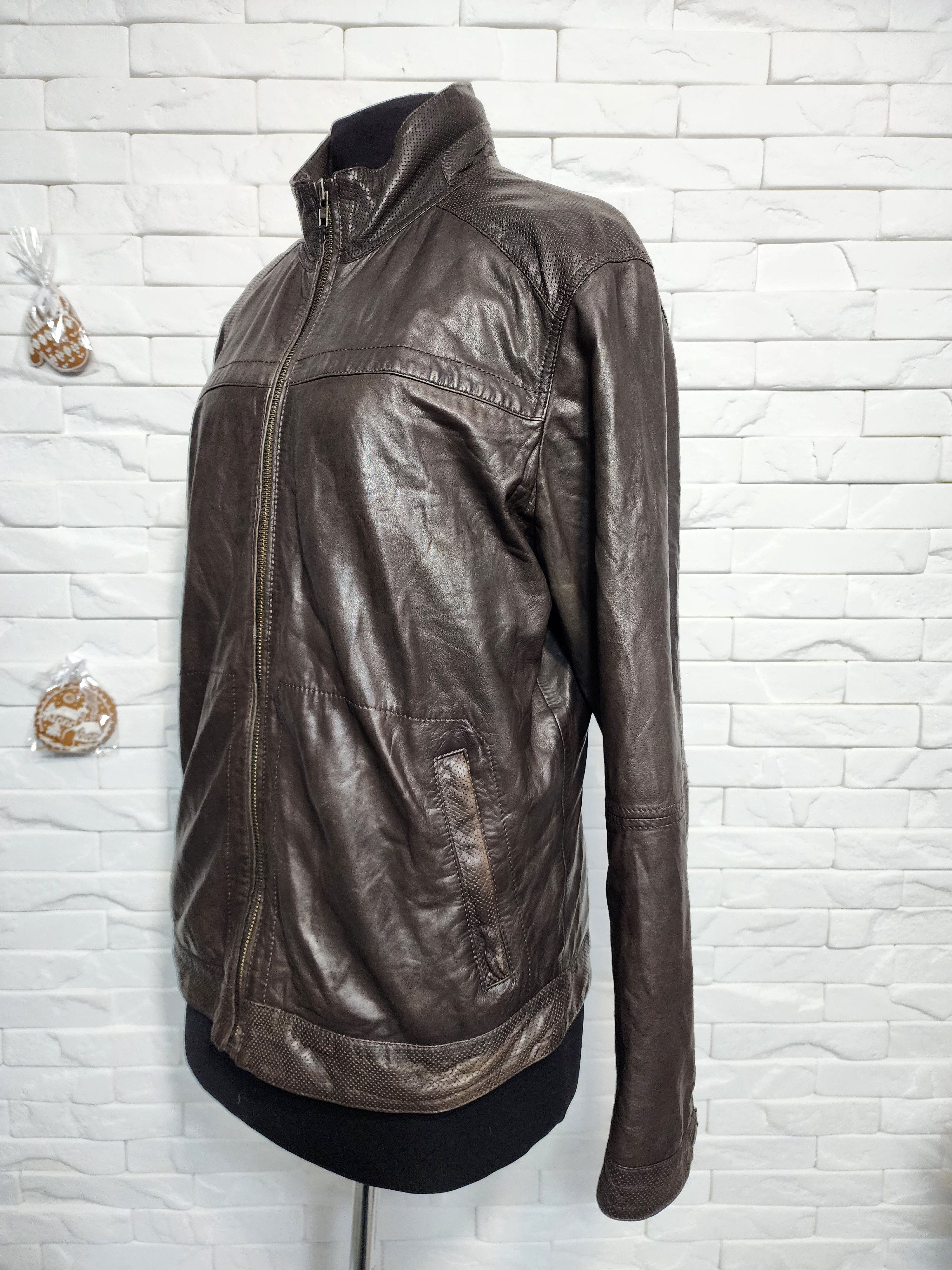 Other Brown Genuine Leather Jacket: Men's Outerwear Size US M / EU 48-50 / 2 - 2 Thumbnail