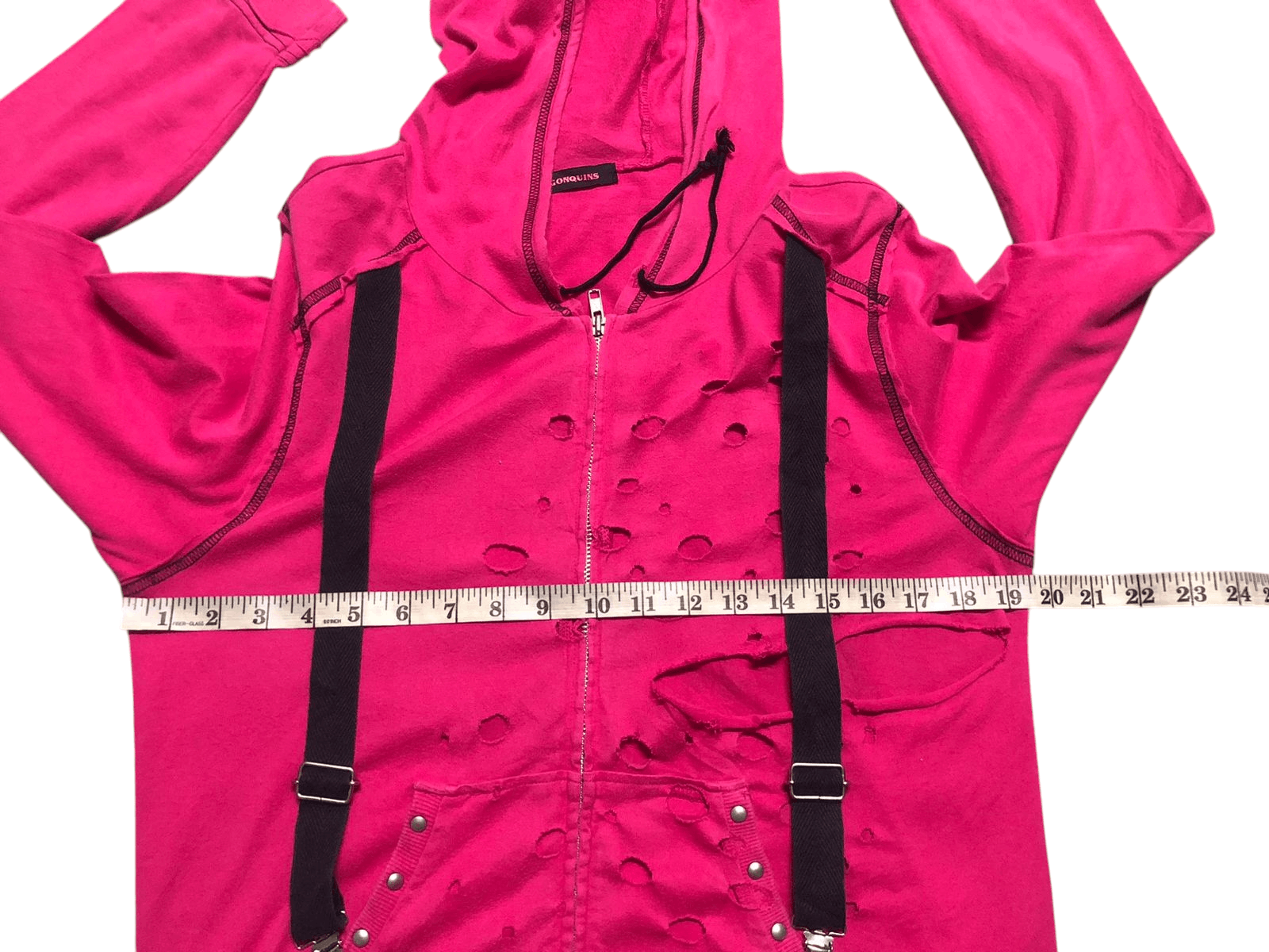 If Six Was Nine Algonquins PinkHoodie Zipper Seditionaries Style Distressed Size US M / EU 48-50 / 2 - 17 Thumbnail