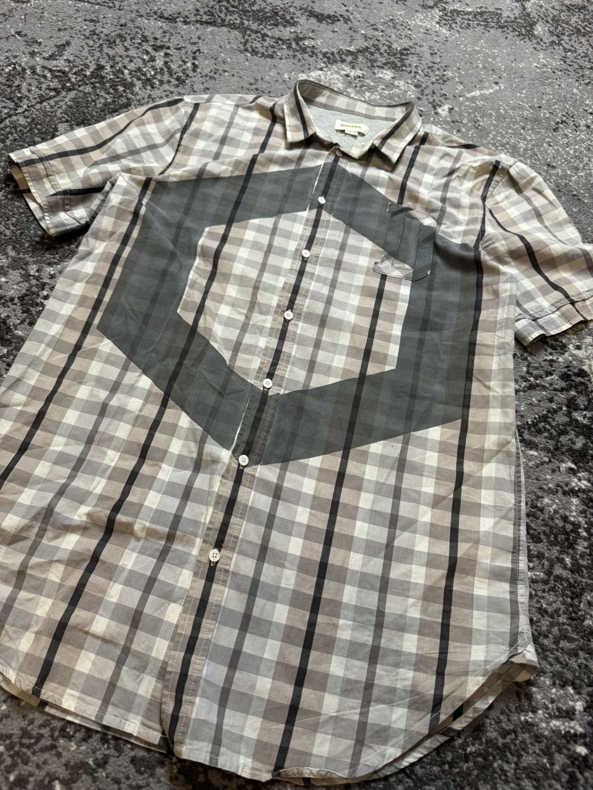 Diesel × Vintage Vintage Y2K Diesel Square Print Shirt Size US XL / EU 56 / 4 - 2 Thumbnail