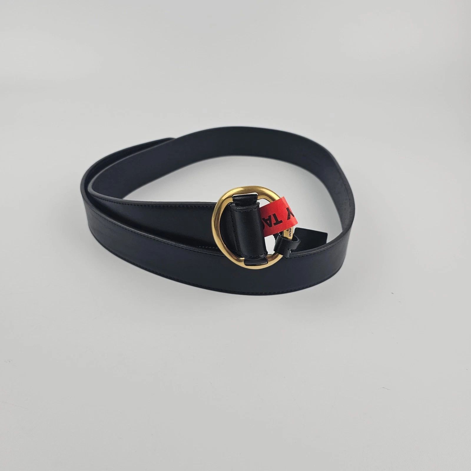 SAINT LAURENT Black Smooth Leather Belt New & Authentic
