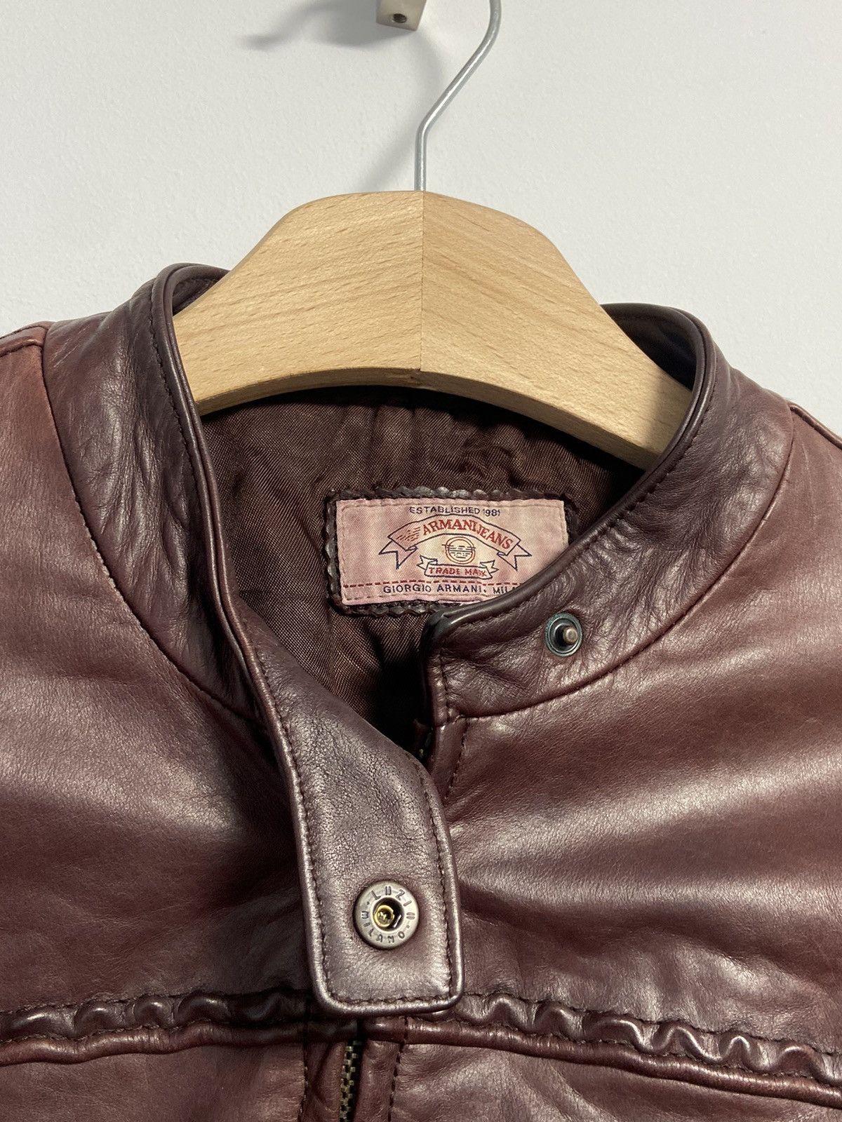 Giorgio Armani Giorgio Armani Vintage Leather Jacket Size M / US 6-8 / IT 42-44 - 17 Thumbnail