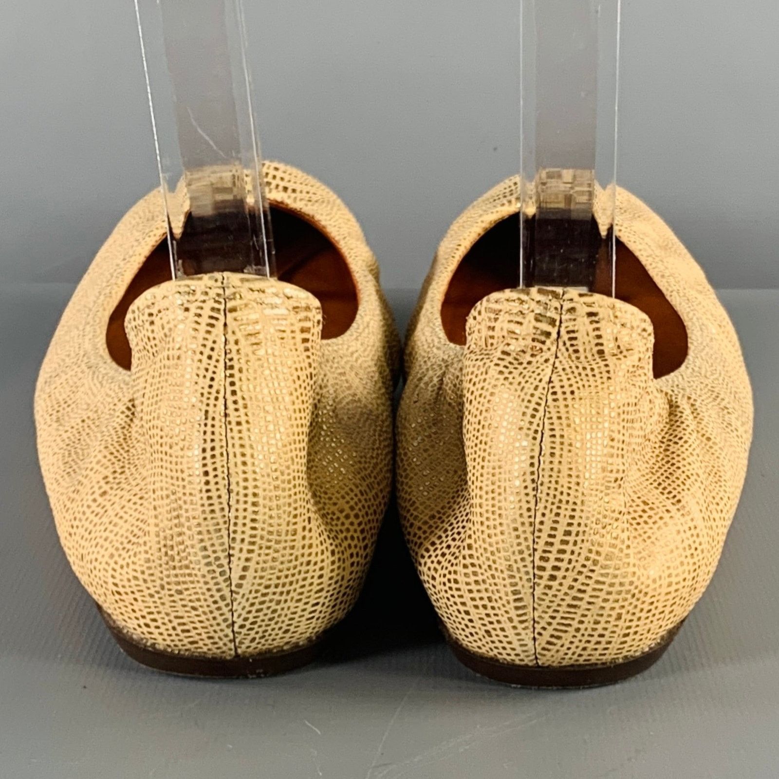Lanvin LANVIN Size 7 Gold Beige Embossed Ballet Flats Size US 7 / IT 37 - 3 Thumbnail