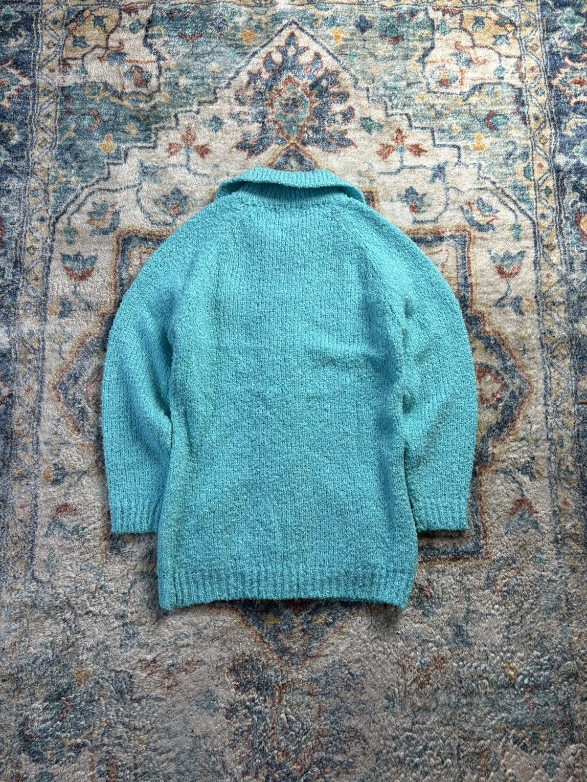 Vintage Vintage NWT Woodward’s Blue Ribbed Cardigan Sweater Small Size S / US 4 / IT 40 - 2 Thumbnail