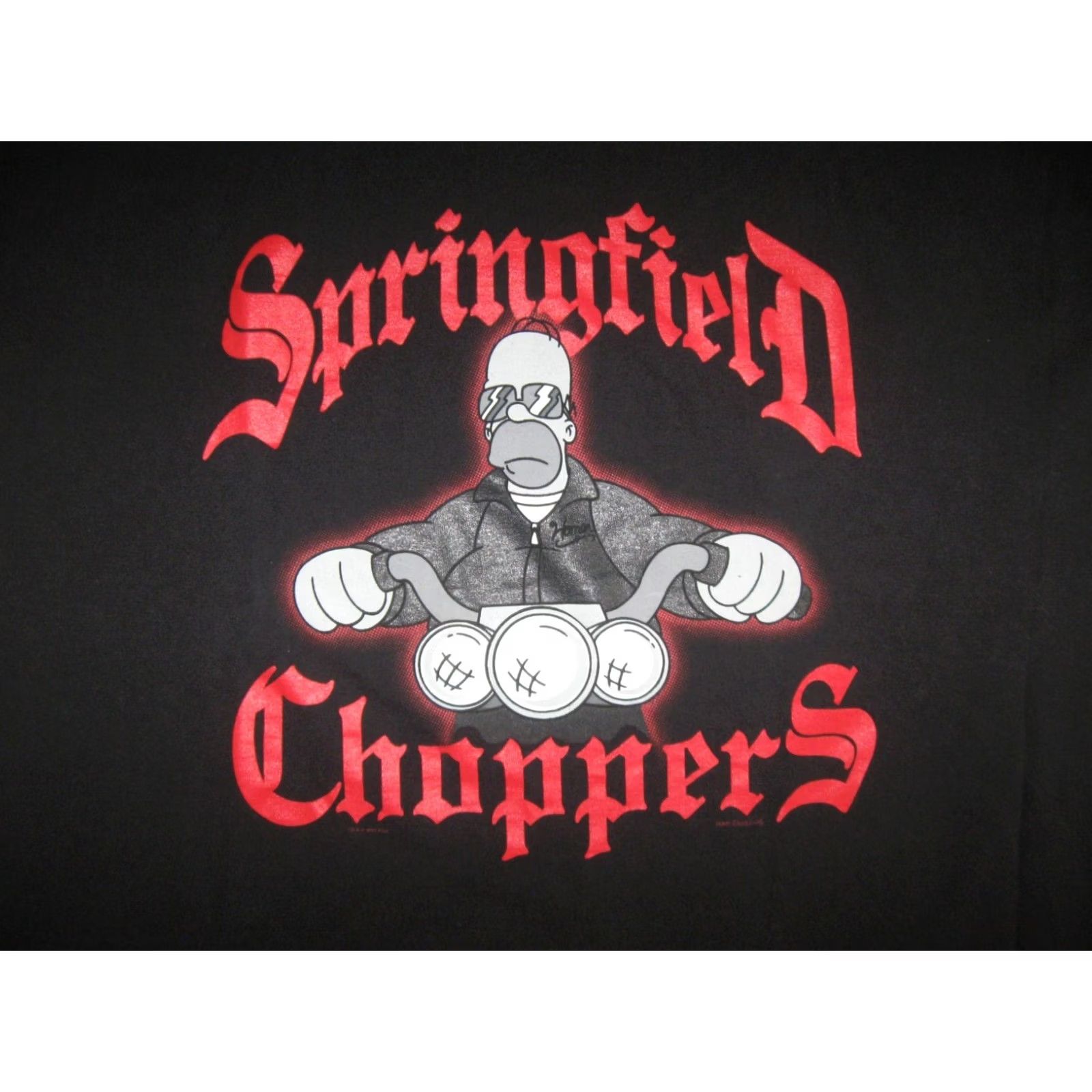 Delta SPRINGFIELD CHOPPERS T Shirt Men's 2XL Springfield Choppers 2004 The Simpsons Delta Pro Weight Cotton Black Vintage Logo Mens Size US XXL / EU 58 / 5 - 3 Thumbnail
