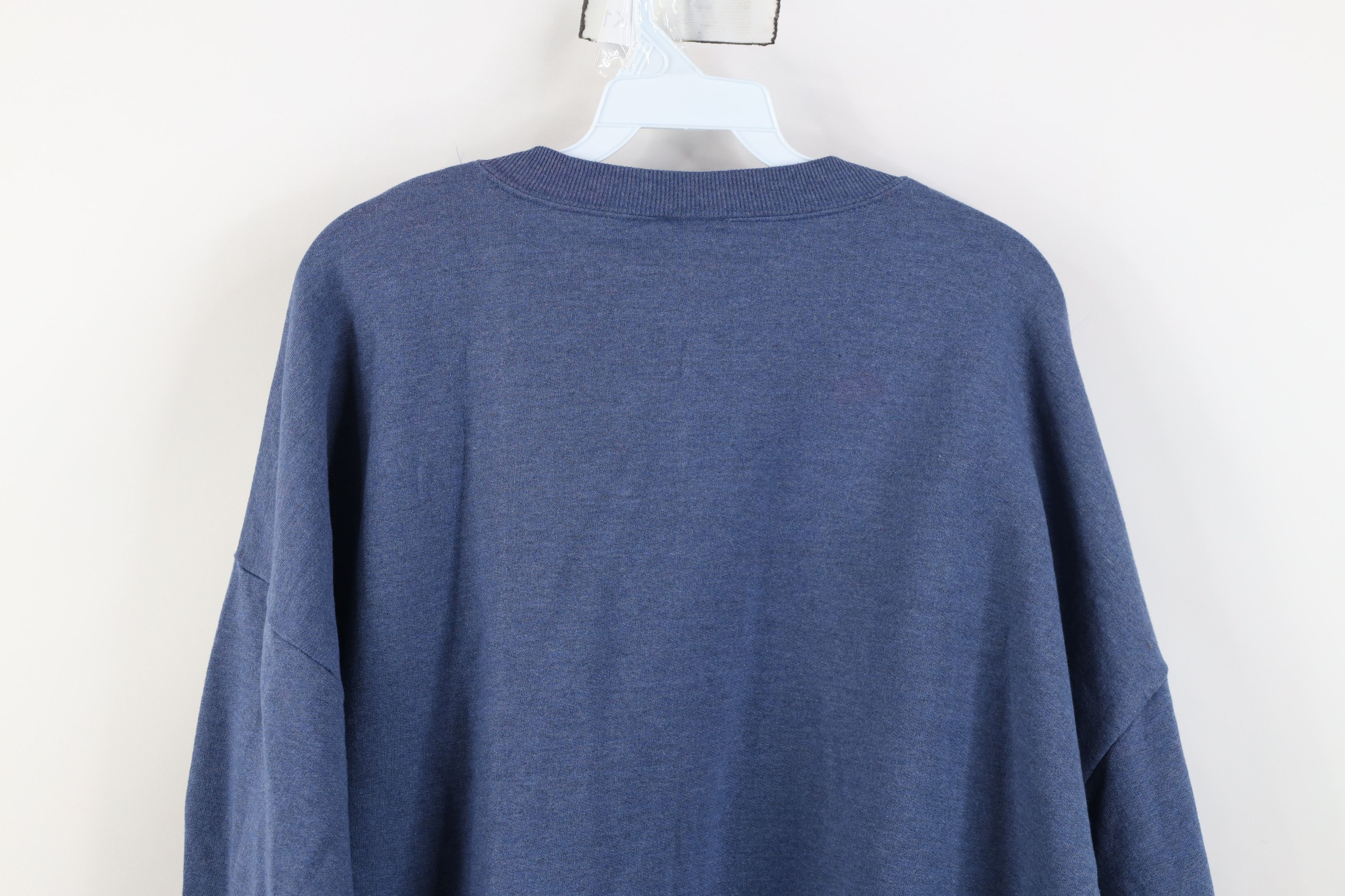 Vintage Vintage 90s Y2K Streetwear Blank Crewneck Sweatshirt Blue Size US XXL / EU 58 / 5 - 10 Thumbnail