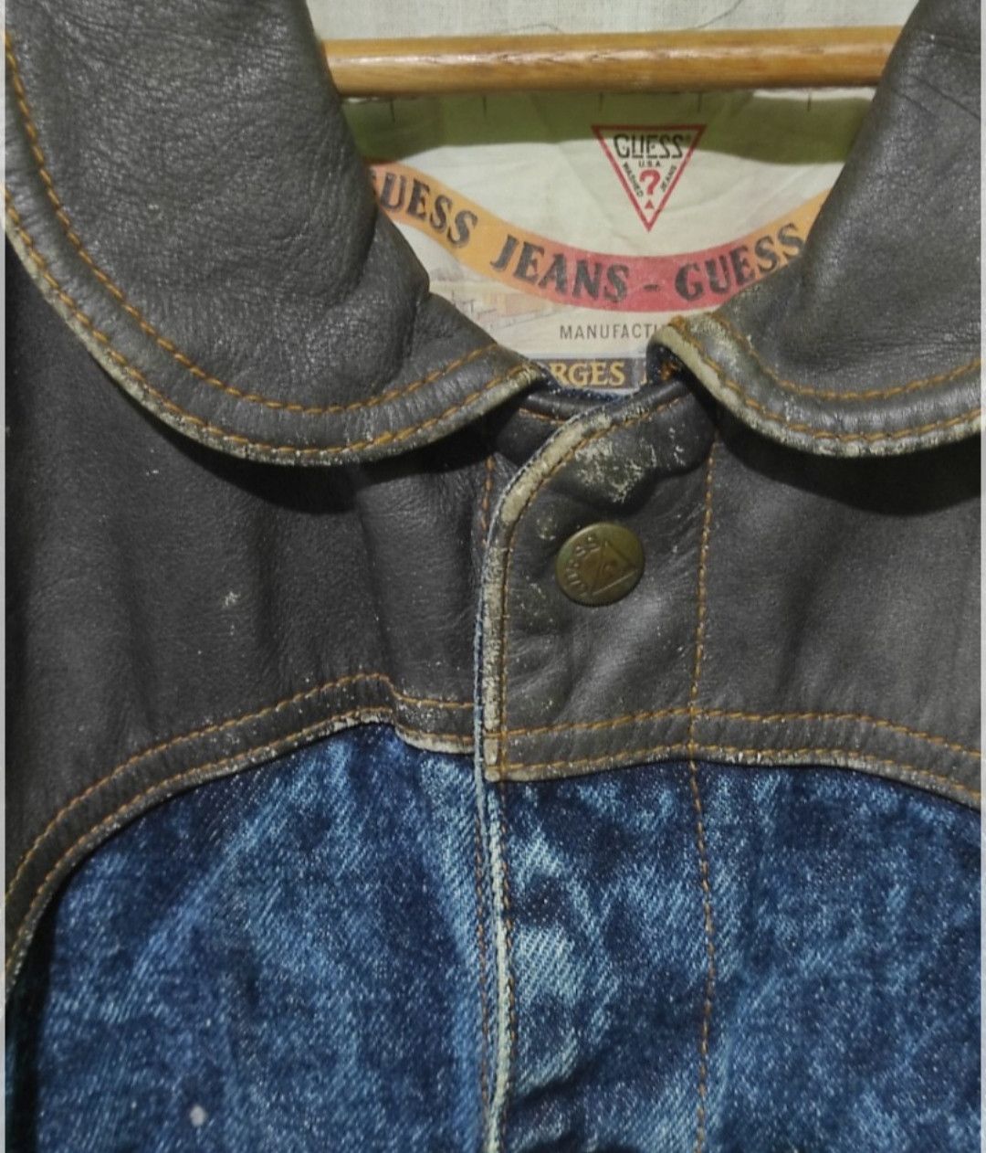 Georges Marciano × Guess × Vintage VTG Guess by Georges Marciano Leather/Denim jacket Size US XL / EU 56 / 4 - 5 Thumbnail