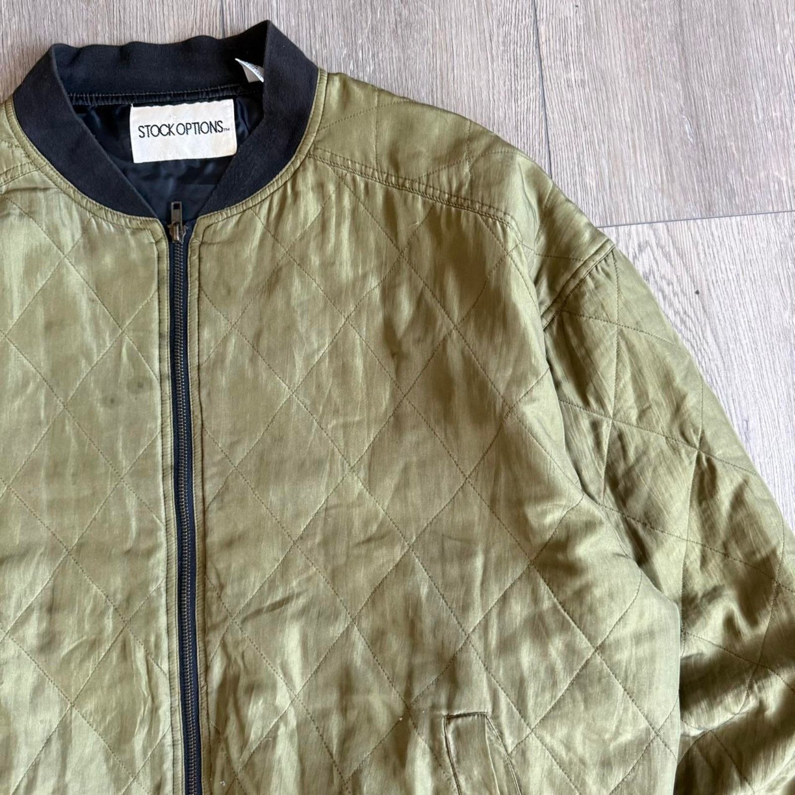 Other Vintage 90s silk quilted military jacket Size US XL / EU 56 / 4 - 3 Thumbnail