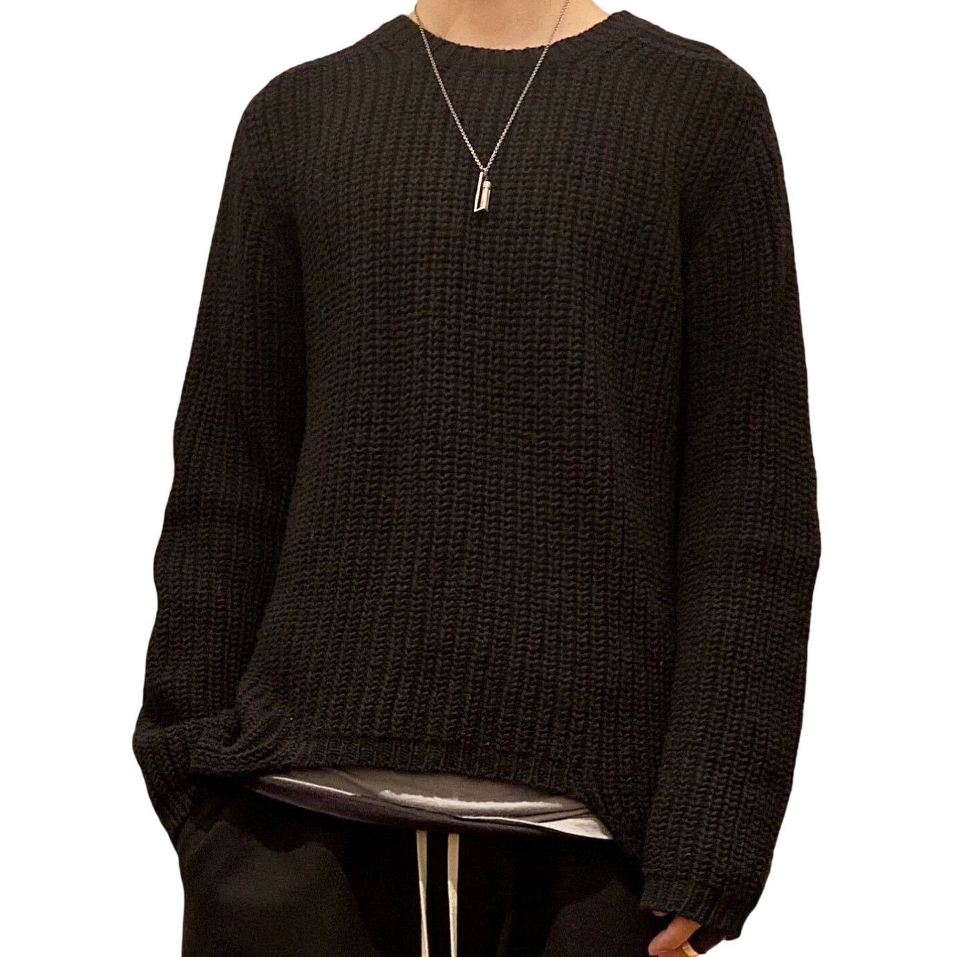 Rick Owens rare Sphinx FW15 Wool Cable Knit Sweater size XL Dark Dust Size US XL / EU 56 / 4 - 13 Thumbnail