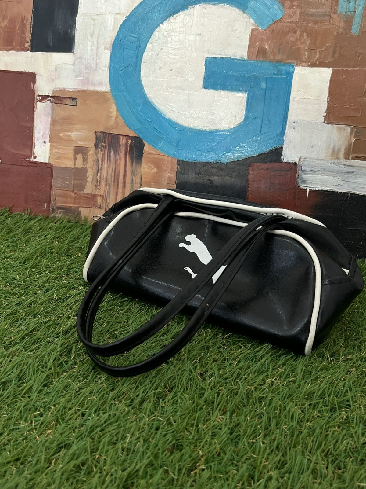 Avant Garde x Puma Vintage Y2K Puma Mini Hand Bag in Black, Women's