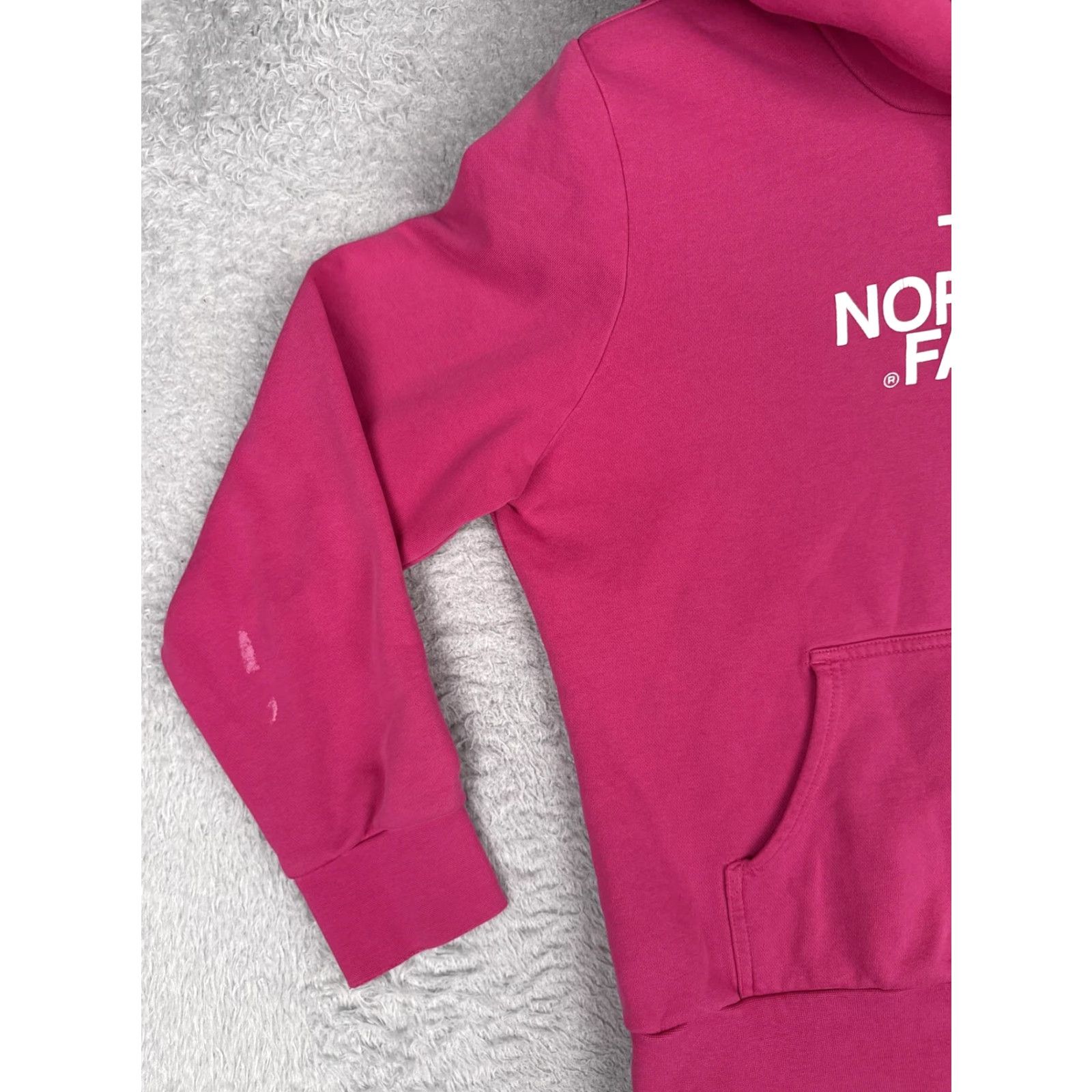 The North Face The North Face Hoodie Womens Large Pink Logo Pullover Kangaroo Fleece Sweatshirt Size L / US 10 / IT 46 - 3 Thumbnail