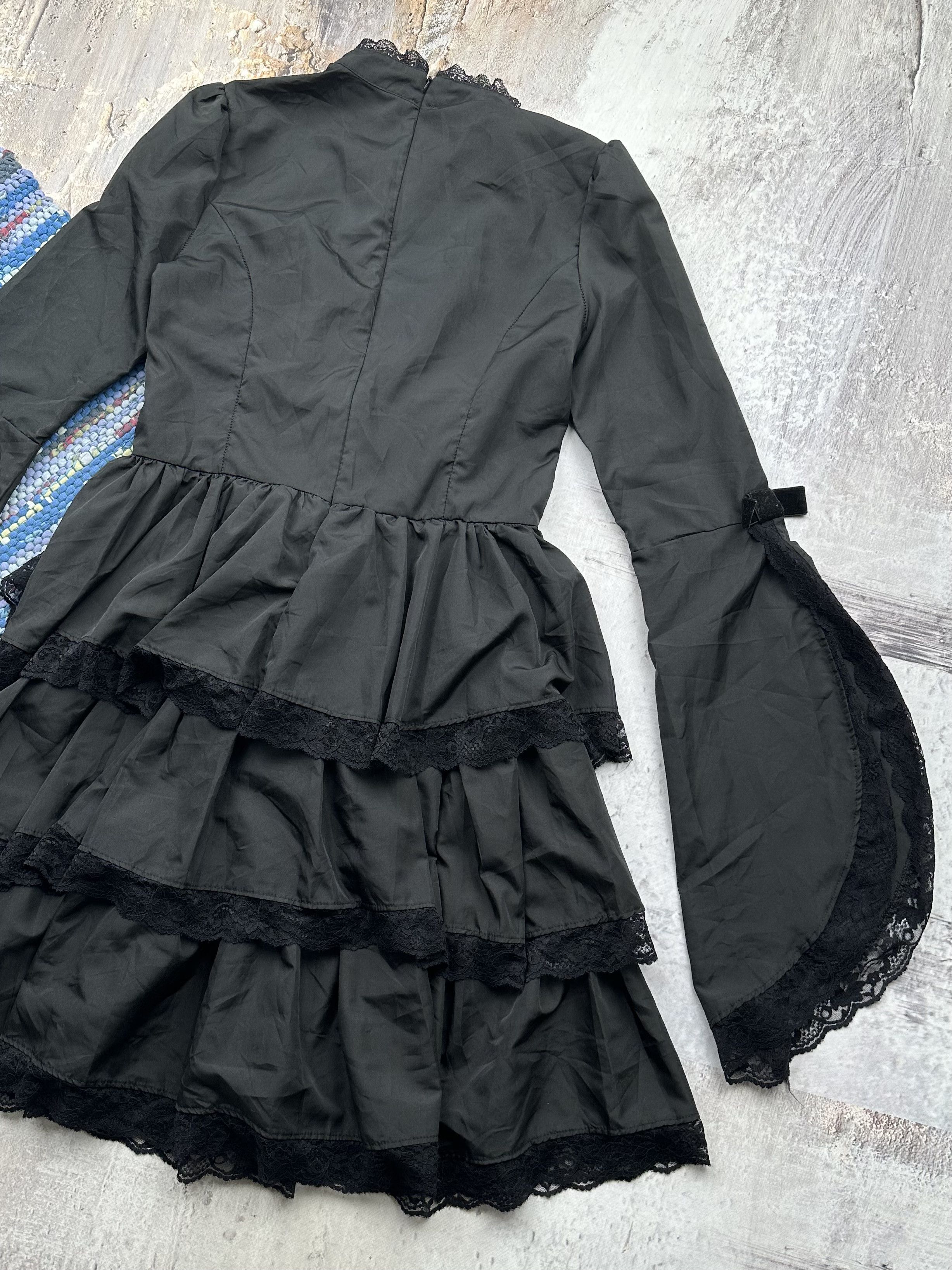 Vintage Vintage Goth Dress With Long Sleeve A84(542) Size M / US 6-8 / IT 42-44 - 6 Thumbnail