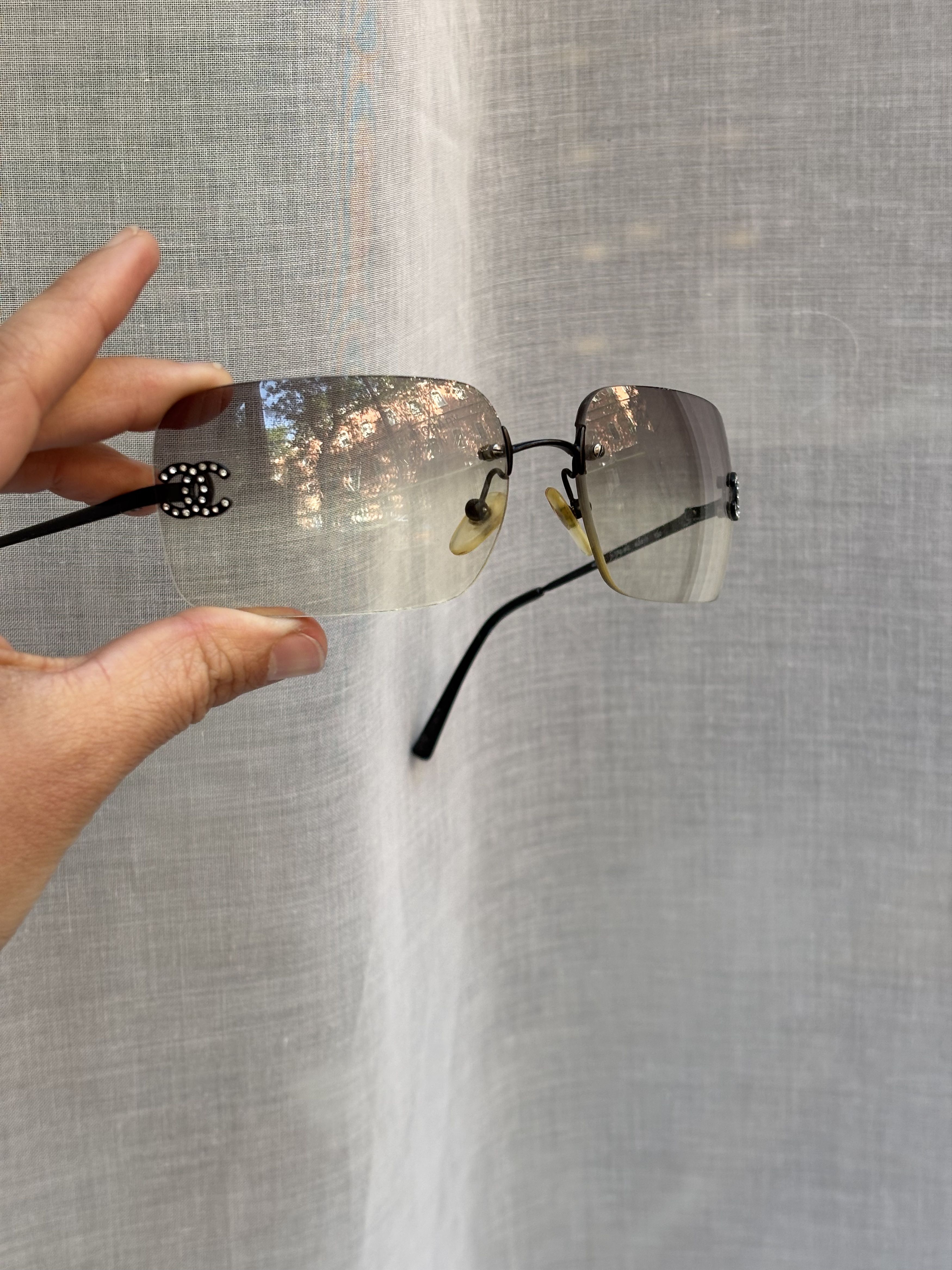 Chanel CHANEL Sunglasses 4017-D Rimless Rhinestone 4017 Vintage Size ONE SIZE - 3 Thumbnail