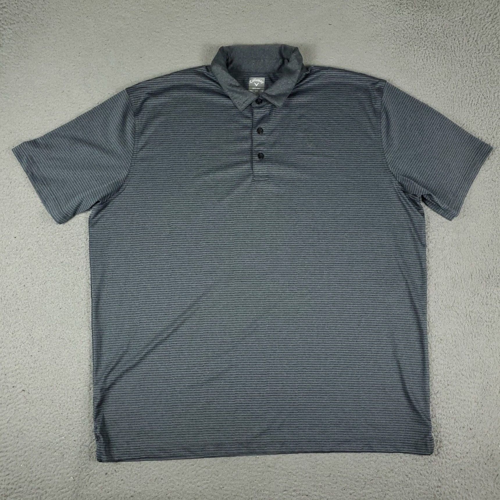Callaway Callaway Polo Shirt Mens 2XL Gray Striped Opti Dri Fit Golf Short Sleeve Shirt Size US XXL / EU 58 / 5 - 3 Thumbnail