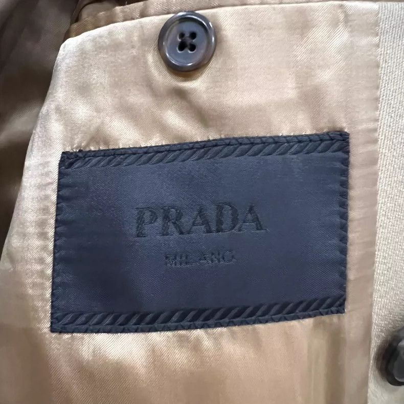 Prada Prada Khaki DoubleBreasted Overcoat-2506 Size US L / EU 52-54 / 3 - 3 Thumbnail