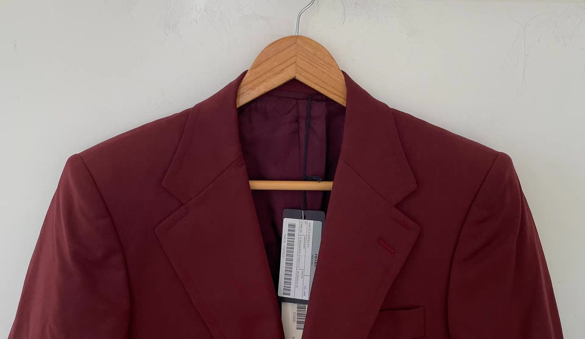 Prada Prada Men's Burgundy One-Button Wool Blazer Ｑ21 Size 50R - 5 Thumbnail