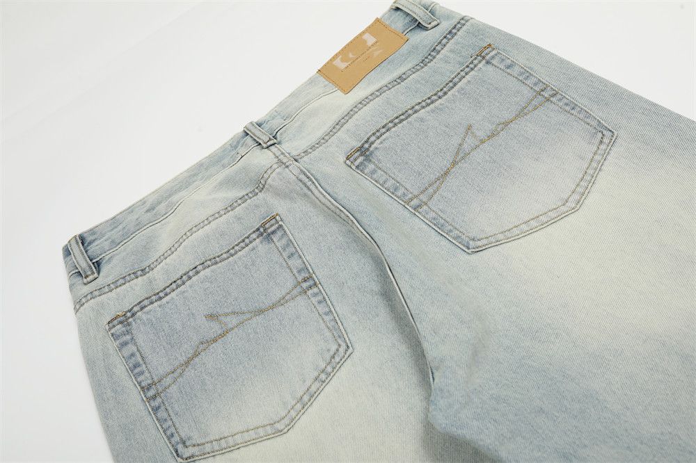 Japanese Brand × Jean Men's punk distressed loose casual light washed ripped jeans Size US 32 / EU 48 - 6 Thumbnail