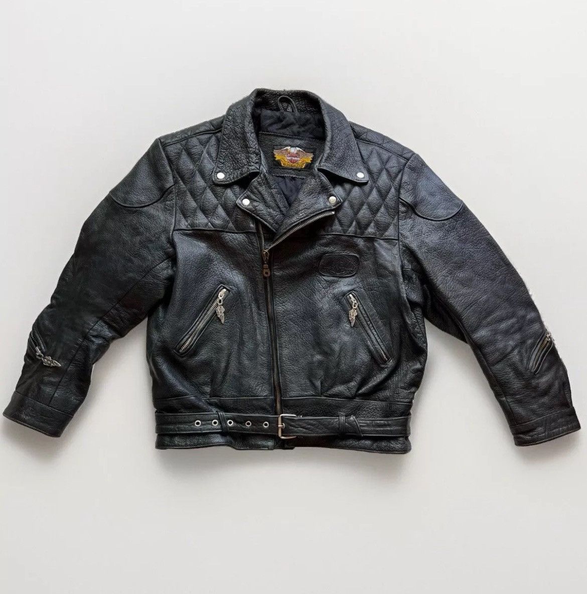 Harley Davidson × Vintage Vintage Harley Davidson Biker Jacket Men’s XL Leather Moto Size US XL / EU 56 / 4 - 1 Thumbnail