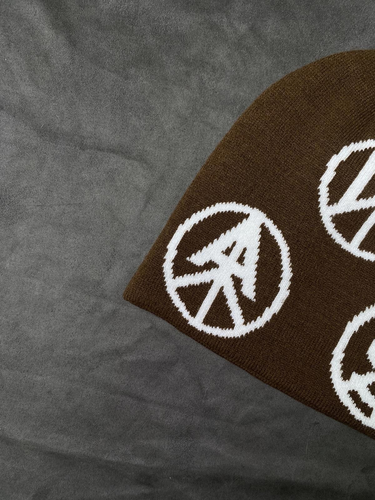 Japanese Brand Rare Amari Studios Graphic No Cuff Knit Brown Beanie OS Size ONE SIZE - 2 Thumbnail