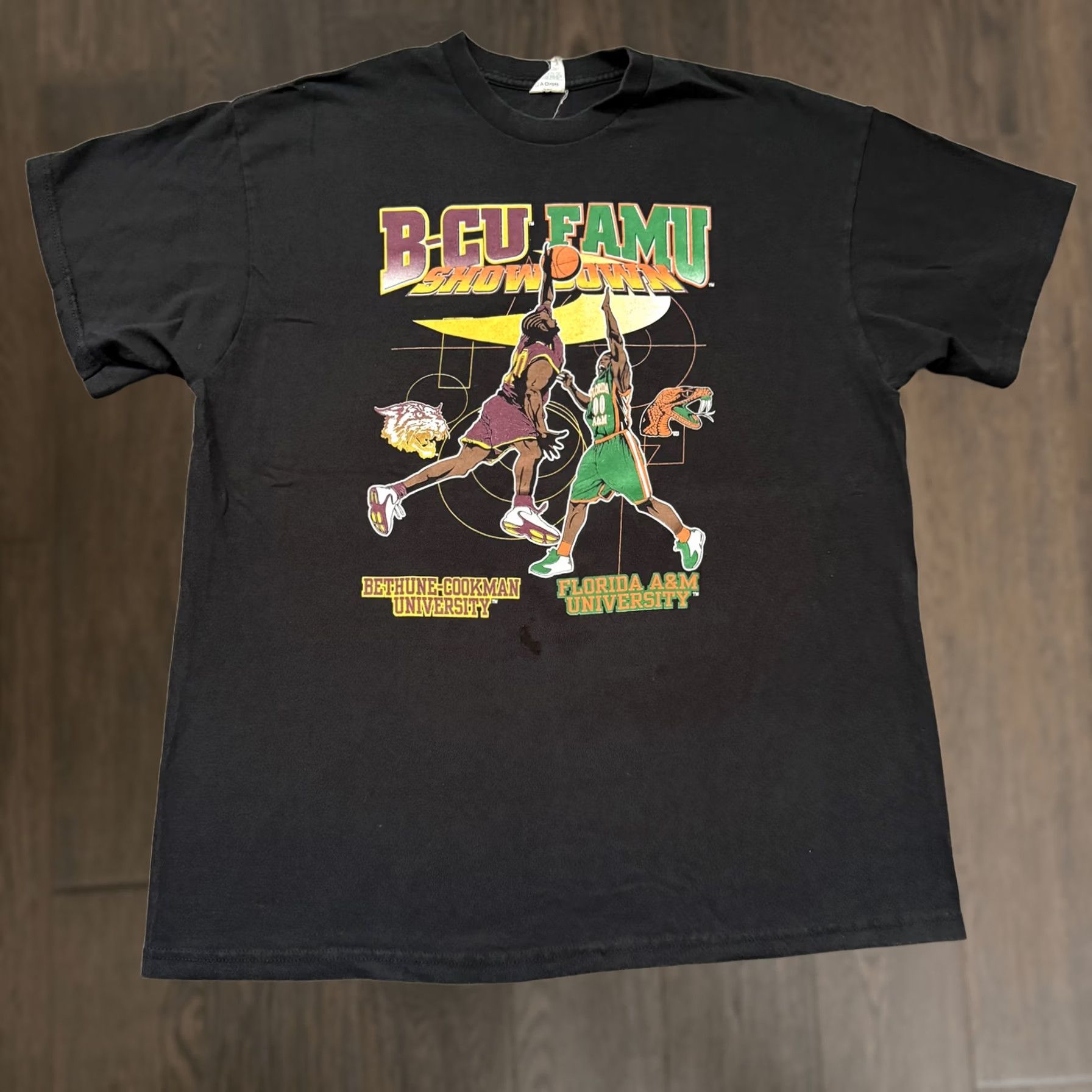 Vintage Famu Bethune Cookman Showdown Shirt Mens 1XL Black Hbcu Basketball Tee Delta Graphic, Men's