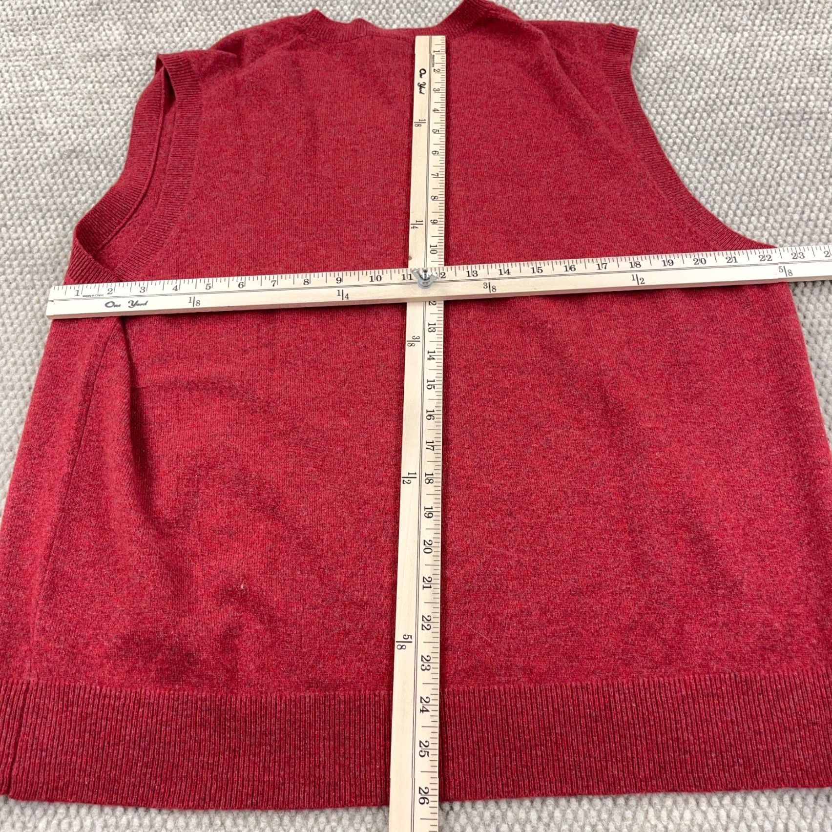 Lands' End Lands' End Men XL Red Cashmere V-Neck Vest Knit Sweater Size US XL / EU 56 / 4 - 7 Thumbnail