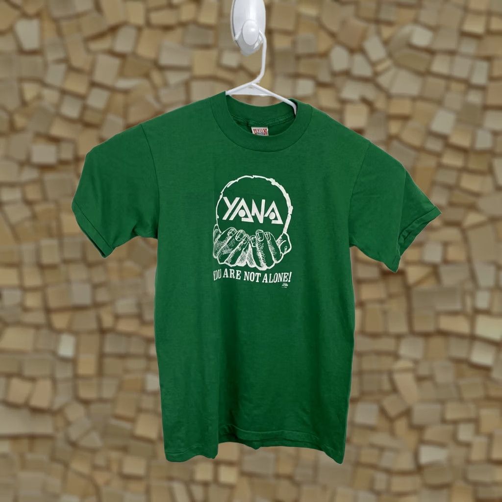 Vintage VINTAGE YANA You Are Not Alone T Shirt XL Green UNIONMADE Unisex 1980s Graphic Tee Size US XL / EU 56 / 4 - 1 Thumbnail