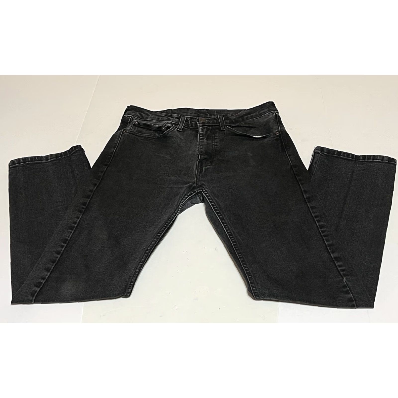 Levi's Levi's 506 Jeans Straight Regular Men 31x28 Black Denim Cotton Blend Stretch Pockets Logo Vintage No Rise Mid 10-12in 28in Inseam Size US 31 - 2 Thumbnail
