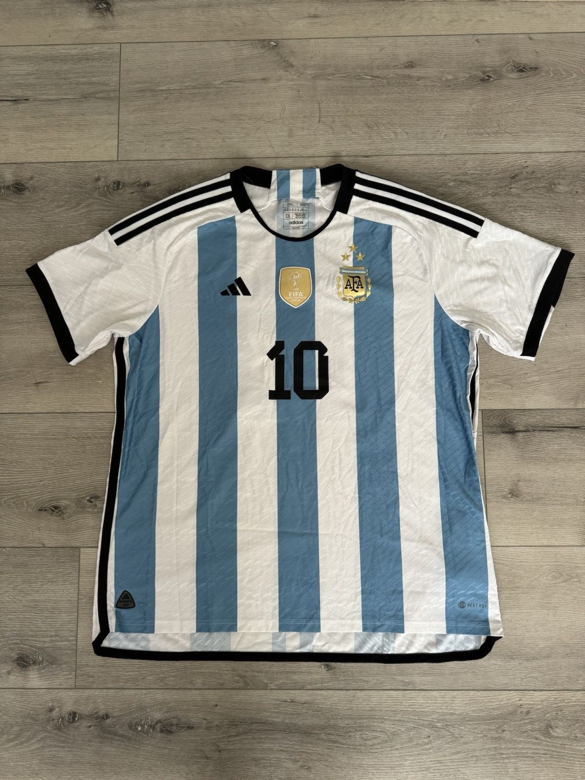 Adidas LIONEL MESSI ARGENTINA 2022_23 HOME JERSEY WORLD CUP Size US XL / EU 56 / 4 - 2 Thumbnail