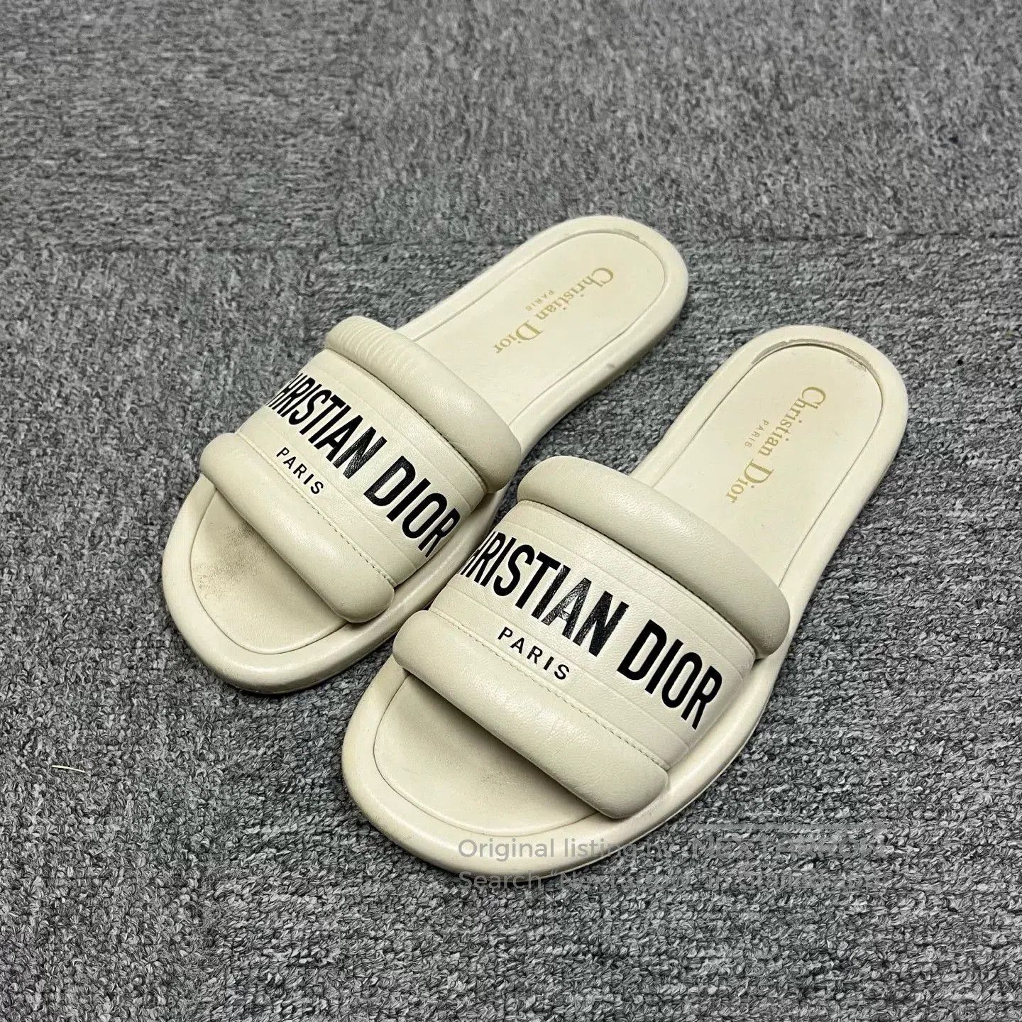 Dior Dior White Logo Flat Slides. Size US 5 / IT 35 - 1 Thumbnail