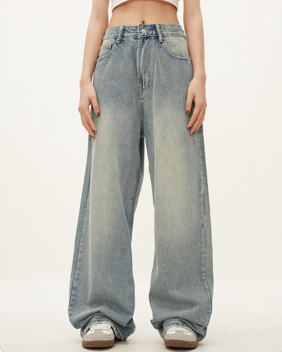 Japanese Brand × Jean Men's retro washed distressed straight loose cleanfit jeans Size US 32 / EU 48 - 1 Thumbnail