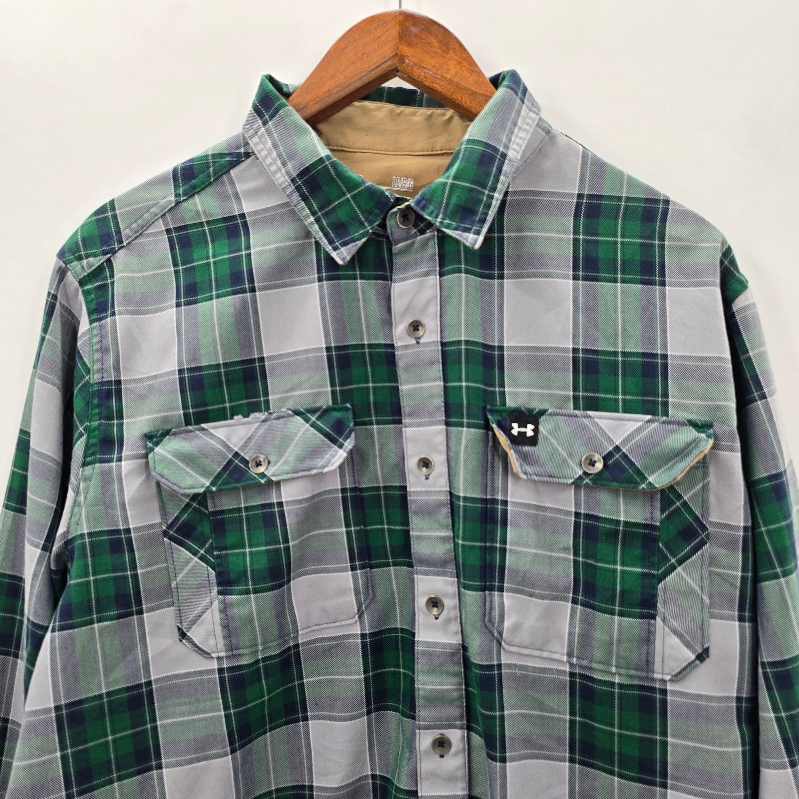 Under Armour Under Armour Green Plaid Elbow Patch Utility Shirt Large Size US L / EU 52-54 / 3 - 3 Thumbnail